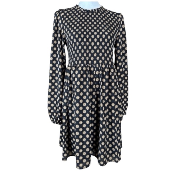 SANCTUARY Long Sleeve Mini Dress, Smocked Top, Hidden Rear Zipper, Size S. - Picture 4 of 14